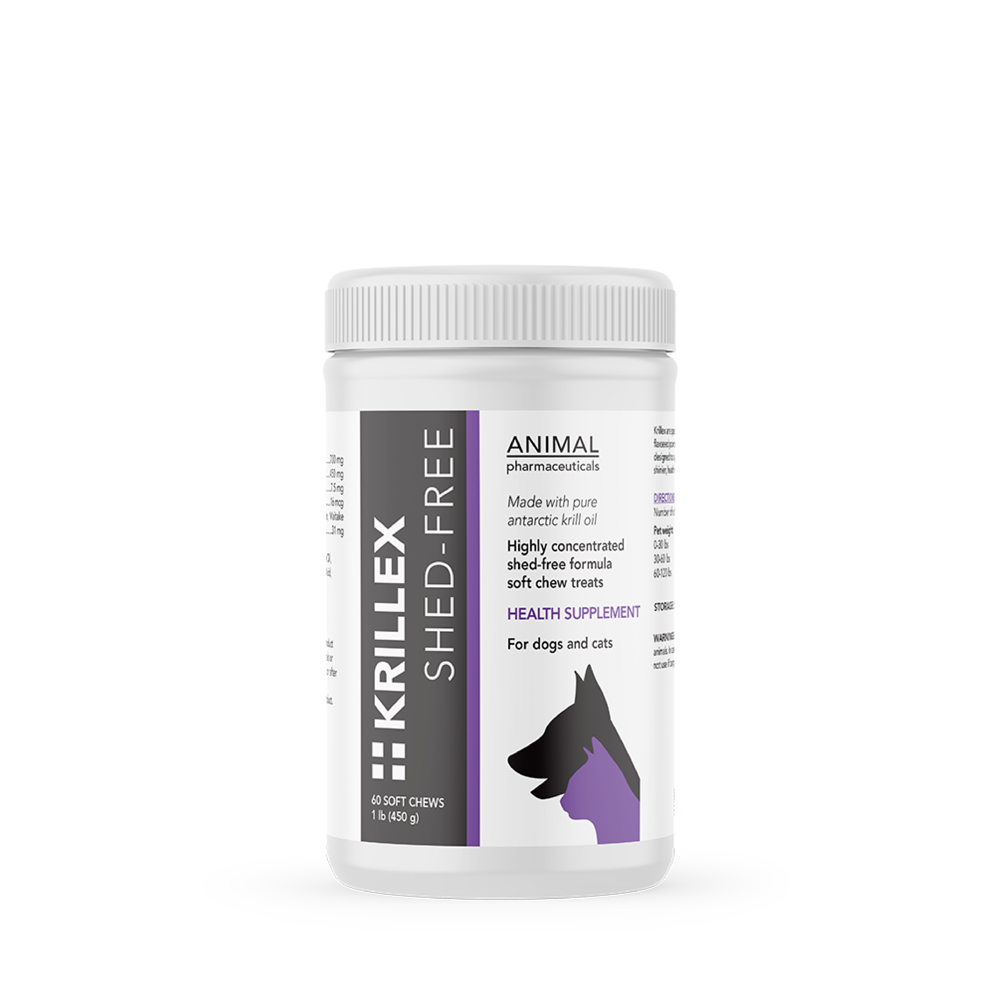 Krillex Shed Free Soft Chews, Omega 3 & Fish Oil For Dogs & Cats