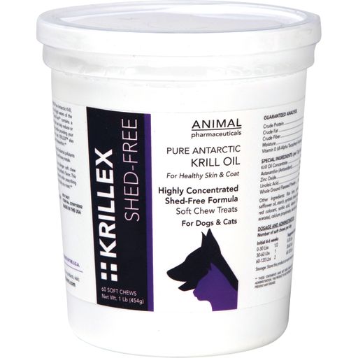 Krillex Shed Free Soft Chews, Omega 3 & Fish Oil For Dogs & Cats