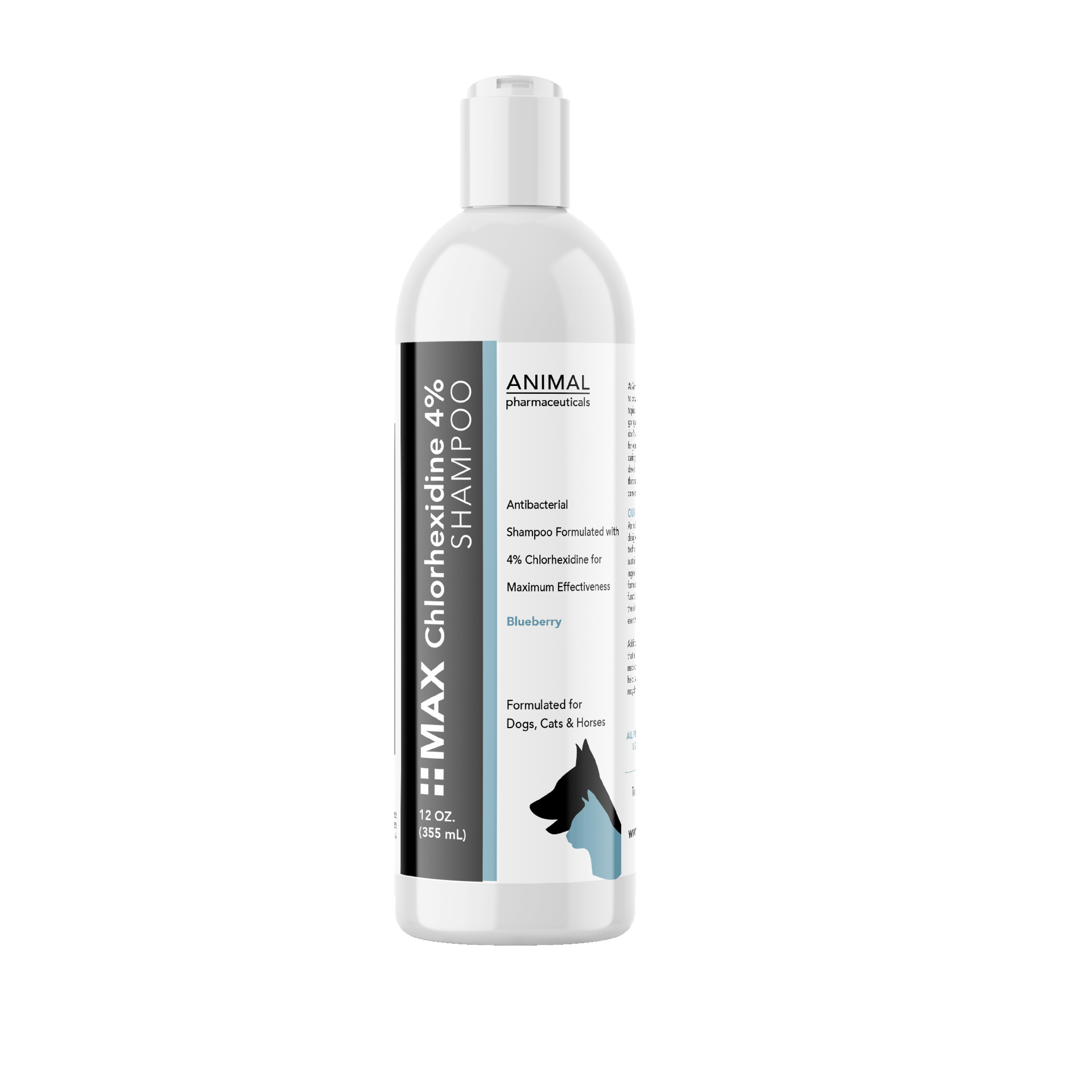 Bottle of Max Chlorhexidine 4% Shampoo 