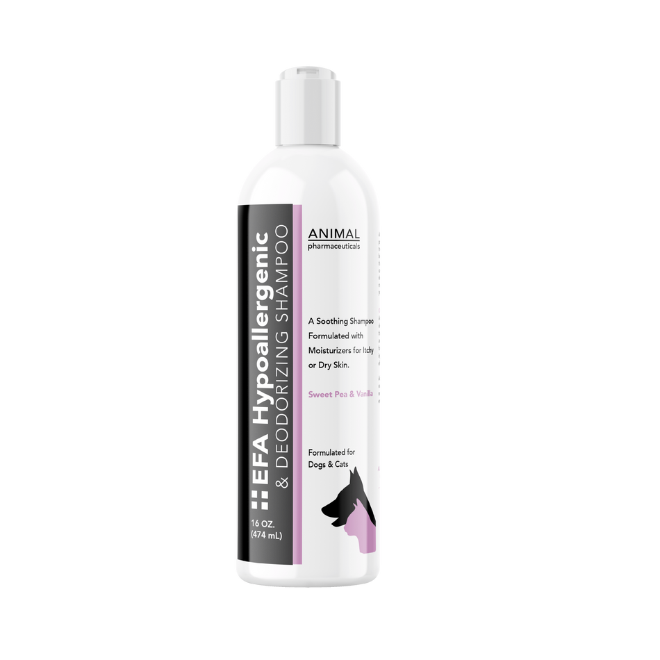 Hypoallergenic shampoo bottle for animals