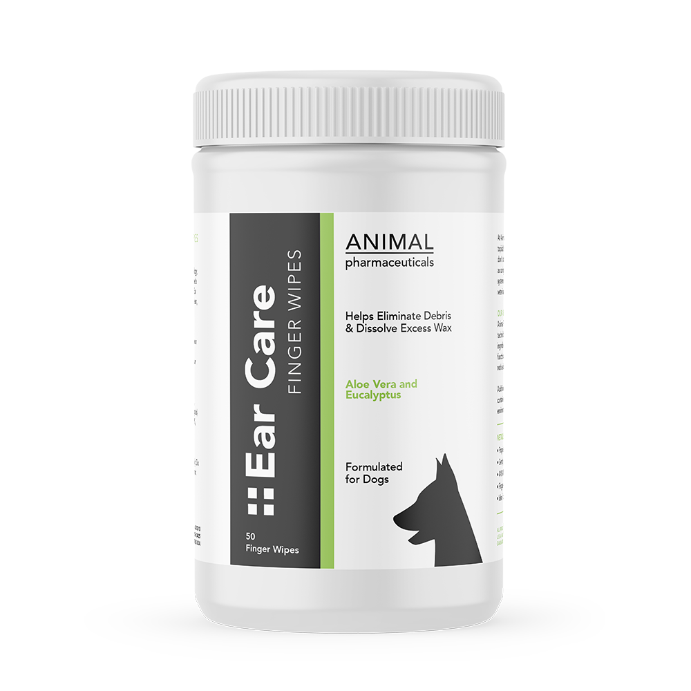 Container of ear care finger wipes 
