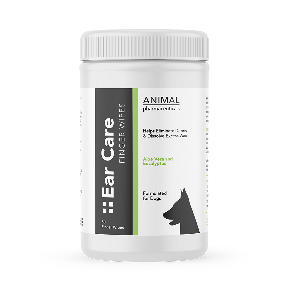 Container of ear care finger wipes 