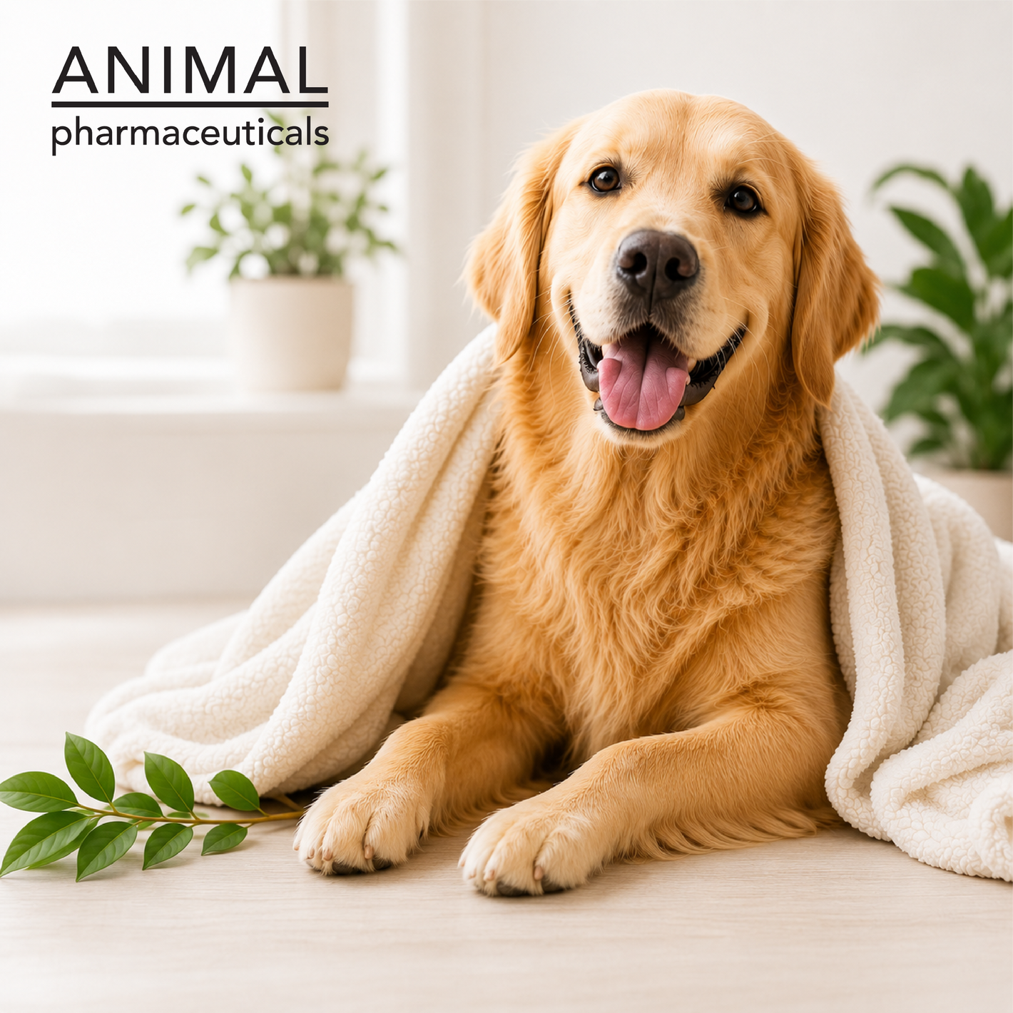 Dog with towel 